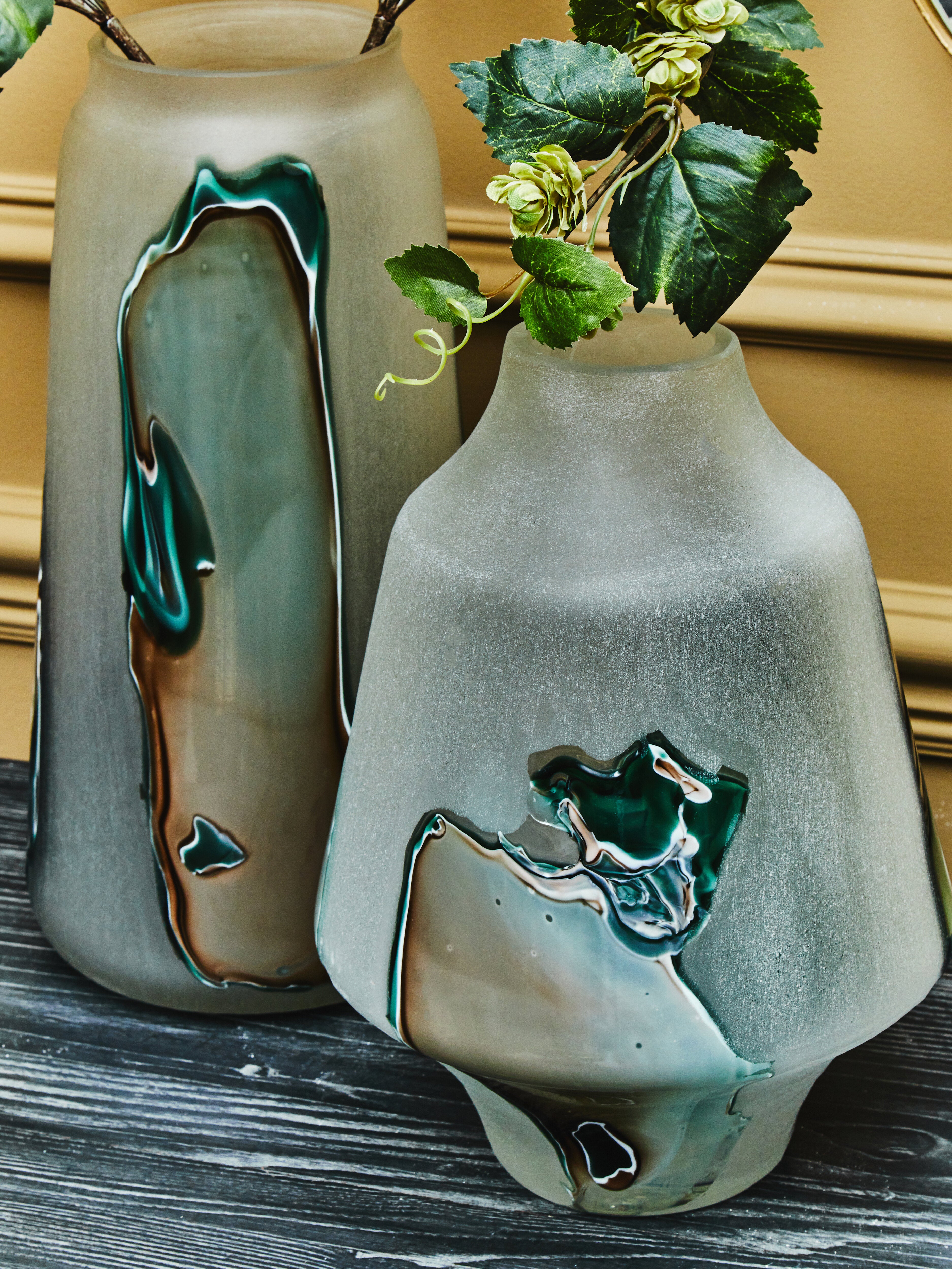 Oreana Frosted Abstract Glass Vase